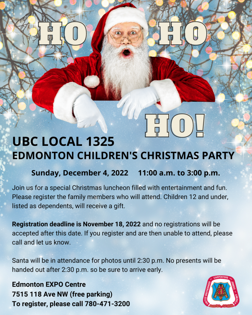 Local 1325 Children’s Christmas Party in Edmonton – December 4, 2022 ...